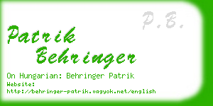 patrik behringer business card